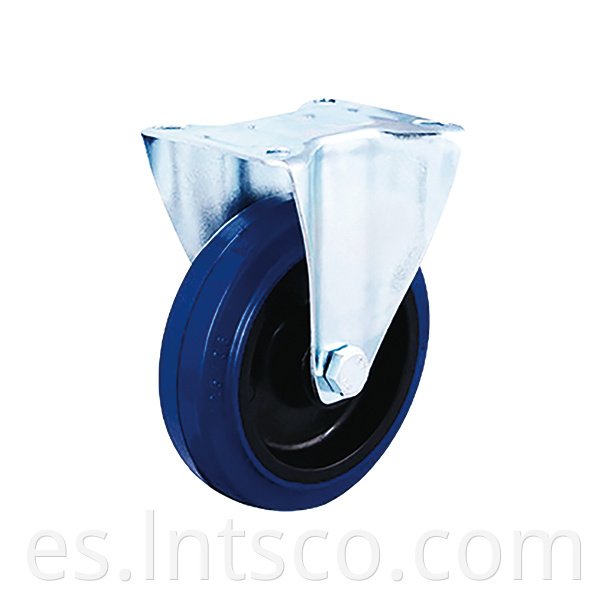  Industrial Blue Elastic Rubber Rigid Casters